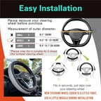 D Shaped Bling Comfy Steering Wheel Cover with Jumbo Crystal Rhinestones, Anti-Slip Diamond Leather, Flat Bottom 14.5-15 Inch (Silver)