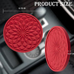 2 Pack Silicone Car Cup Holder Coaster – 2.75 Inch Non-Slip Drink Mat, Universal Fit for Most Vehicles – Cute & Functional Auto Accessories (Red)