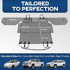 Standard Back Seat Extender for Dogs, Gray – As Seen on Shark Tank – Hard Bottom Platform for Cars, SUVs & Mid-Size Trucks – 400lb Support, Waterproof – Rigid Back Seat Cover for Dogs