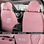 Coverado Car Seat Covers Full Set, Pink Seat Covers, Waterproof Car Seat Cover, Car Seat Cushion, Car Seat Covers Front Seats Back Seat Covers, Car Seat Protector Universal Fit Most Cars