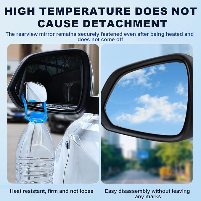 Blind Spot Mirrors - 2 Pack Fan HD Glass Frameless Convex Rear View Mirror with Wide Angle Adjustable Stick for Cars, Trucks, And Motorcycles Stuff Rearview Mirror Accessories Decor