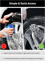 6PCS Car Wheel Brush Kit, Tire Brush for Cleaning Tires, Soft Rim Brush, Bendable Wheel Cleaner Brush, Double-Ended Detailing Brush, Applicator Pads, Wheel Brushes for Cleaning Wheels