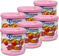 TreeFrog Gel-Typed Automotive Cup-Holder Air Freshener, Peach Scented, Pack of 6