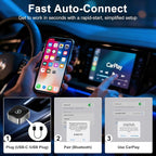 Wireless CarPlay Adapter Upgrade Wired CarPlay to Wireless for iPhone & Android, Support CarPlay & Android Auto 2 in 1,USB/Type C,Plug and Play Stable Connection for Cars with Built-in Wired Car Play
