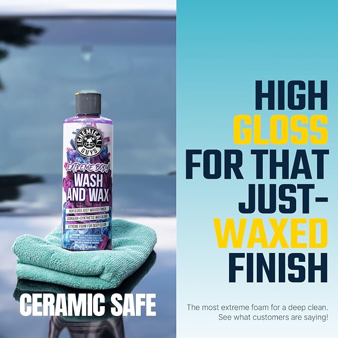 Extreme Bodywash & Wax Foaming Car Wash Soap - Soap for Foam Cannons, Foam Guns, or Bucket Washes for Cars, Trucks, Motorcycles, RVs, and More, Grape Scent - 128 oz (1 Gallon)