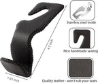 Headrest Hooks for Purses and Bags, Car Back Seat Headrest Hanger Vehicle Beige Leather Storage Hook, Pack of 2