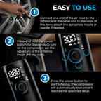 Portable Tire Inflator & Air Compressor – Car Accessories with Flashlight & Power Bank, Air Pump for Car Tires, Bike Pump & Ball Pump, 150 PSI Fast Inflation, Digital Display & Auto Shutoff