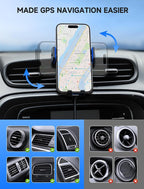 Wireless Car Charger, 15W Auto Clamping Car Charger Dash Windshield Air Vent Phone Holder Compatible with iPhone 16 15 14/13/13 Pro/12 pro/12/11/X/8, Samsung S24/S23/S22, Blue