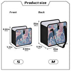Car Trash Can Organizer Bin with Adjustable Strap for Back Front Seat Console Waterproof Leakproof Collapsible Portable 8.66 Inch Cute Cheetah and Palm Leaves