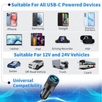 [Apple MFi Certified] iPhone 17 Car Charger Fast Charging, 2Pack 75W USB-C PD&QC Power Cigarette Lighter + Type-C Braided Cable for iPhone 17/17 Air/17 Pro/17 Pro Max/16 Pro/15/Galaxy/Pixel