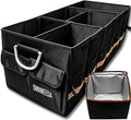 90L Large Car Trunk Organizer with 30L Removable Leakproof Cooler Bag, Collapsible Storage Bin with Lid & Dividers, Heavy Duty Accessories for SUV Sedan, Ideal for Grocery Camping Road Trip