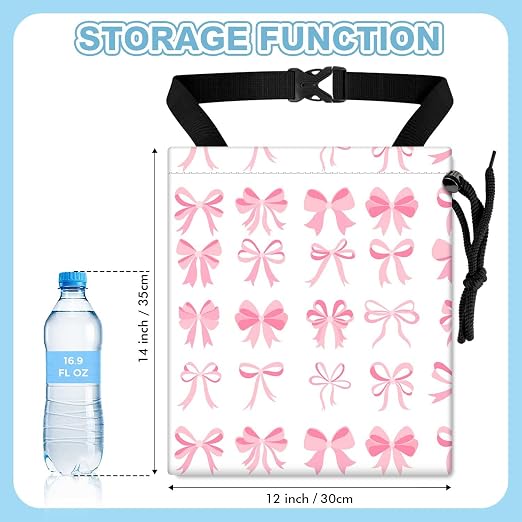 Cute Bow Car Trash Bag - Waterproof Car Trash Bag Hanging Leakproof Car Garbage Bag - Washable Reusable Trash Bag for Car Interior Hanging Organizer Storage Vehicle Travelling Camping