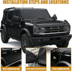 MAIKER 600D Windshield Cover Compatible with Ford Bronco – Waterproof, Frost & Snow Protection, Sun Shade, Wiper Front Window Protector