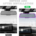 Car Rear View Mirror Protector Frame, Silicone Auto Rearview Edge Protection Cover Compatible with Model 3 Model Y, Interior Rear View Trim Frame Decoration, Car Accessories (Purple-2PCS)