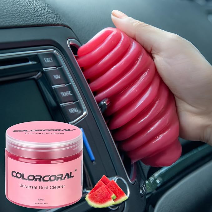 Cleaning Gel for Car Universal Gel Cleaner Auto Detailing Car Vent Keyboard Cleaning Putty Car Interior Cleaner Dashboard Dust Remover Putty Auto Duster Cleaning Kit 160G - Rose Red