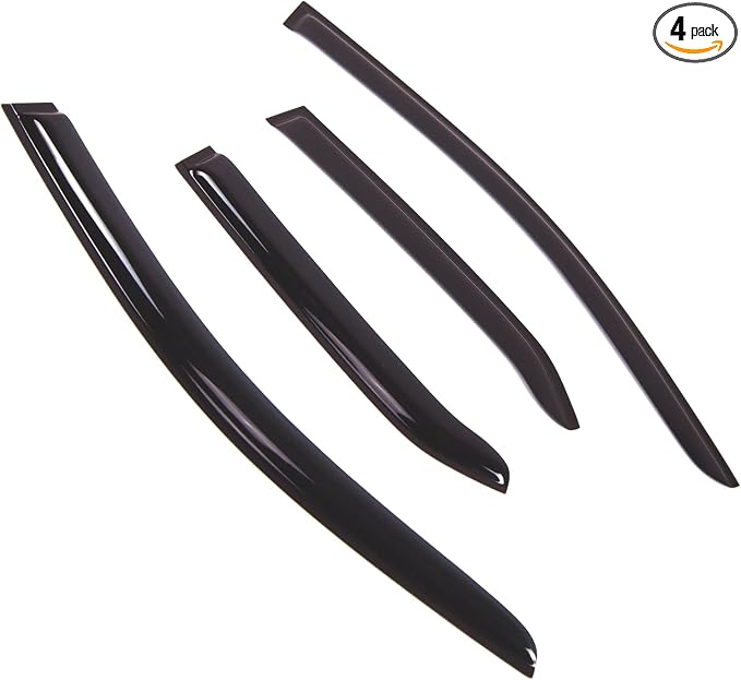 Outside Mount Window Vent Visors Rain Guards Compatible with Cadillac STS 2005-2011 | Side Window Wind Deflectors Rain Shields | Smoke Tinted, 4 Pcs Set, DGWV-689