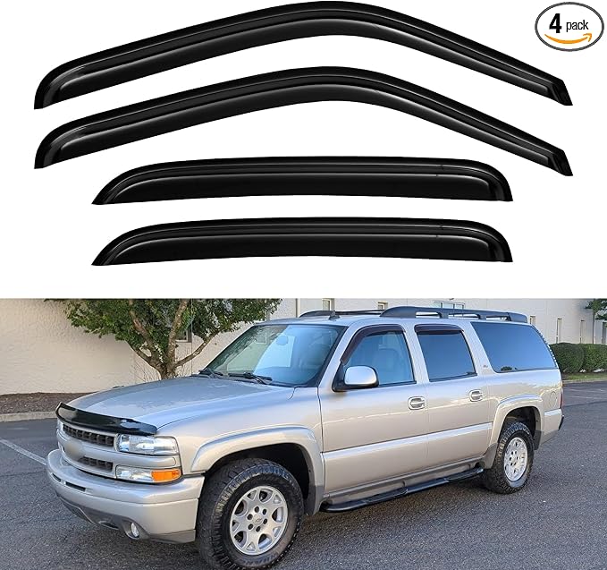 Window Rain Guards Visors for 2000-2006 Chevy Tahoe, Window Vent Wind Shades Deflectors for 00-06 GMC Yukon