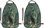 William Morris Forest Animals Raven On Acanthus Leaves Blue Green Floral Car Seat Back Kick Protectors Kick Mats With Storage Pockets For Vehicles To Protect From Dirt Mud Scratches 2 Pack