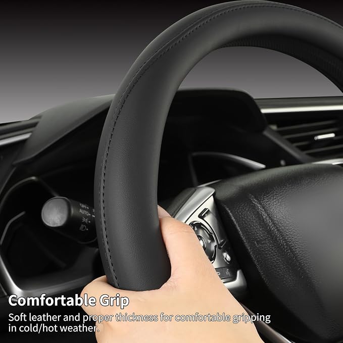 Car Steering Wheel Cover for Chevy for Silverado 1500 2500 3500, Tahoe, Equinox,Traverse,Colorado, Automative Accessories for Chevy, Black