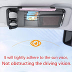 Large Car Visor Organizer Holder for Truck/SUV, Document Storage Pouch Holder with Multi-Pocket Net Zipper for Cards, License, Sunglasses, Pen, Key