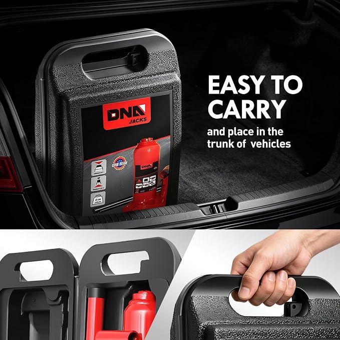 2 tons / 4000 lbs Lifting Automotive Welded Hydraulic Bottle Jackfor Sedans Repair, with Manual Handle & Carrying Storage Case, Red