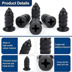 60 PCS Tire Repair Rubber Nails, Spiral Rubber Screw Tire Plug Kit for Tubeless Tires, Quick Self-Service Puncture Repair Tool for Cars, Trucks, Motorcycles, Tractors (60PCS)