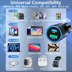 [Apple MFi Certified] iPhone Fast Car Charger, 52.5W USB-C PD&QC3.0 Car Power Cigarette Lighter USB Charger Adapter with 2Pack Lightning Braided Cable for iPhone 14 13 12 11 XS XR X 8 SE iPad