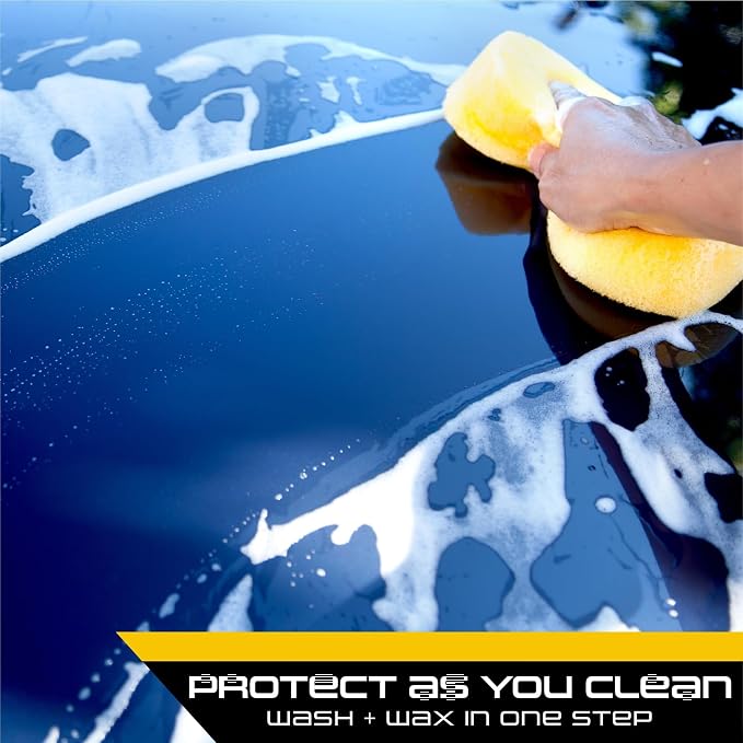 Car Wash and Carnauba Wax, 2-in-1 Car Cleaning Soap for Auto Detailing, Removes Tough Dirt and Leaves a Brilliant Shine (32 ounces)