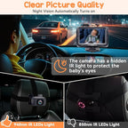 Baby Camera for Car 2 Pack - Dual HD 1080P Monitors with Night Vision, Adjustable Angles, Glare-Free Display, Easy Installation for Two Vehicles, Ideal for Road Trips