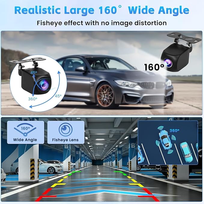 [for Portable Car Radio] 4 Pin Upgrade AHD 1080P Backup Camera, Camera for Carplay Screen 2.5mm Jack Backup Camera 2.5mm Jack Dash Cam Reverse Camera Cable,23 Ft 4 Pin to 2.5mm Male Plug