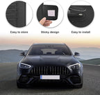 Small Leather Car Sun Visor Organizer, Multifunctional Auto Visor Document Holder with Sunglasses Clip, Universal Car Interior Organizer for Drving License, Card, Pen (Black)
