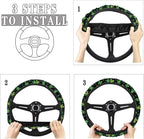 Car Steering Wheel Cover St.Patrick's Day Shamrock Green Pattern Car Wheel Cover Protector Steering Wheels Accessories Easy to Install Car Decoration Fit Most Car Truck SUV Van