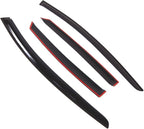 WD2-795 Dark Smoke 4 Pcs Set Window Visor (Outside Mount) Deflector Rain Guard Compatible with 2012-2016 Ford MKIII Sedan