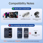 Magnetic Car Phone Holder for Dashboard, 360° Adjustable Strong Magnets Cell Phone Car Mount Compatible with iPhone, Samsung, Android - Gray