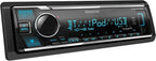 KMM-BT332U Bluetooth Single DIN Car Stereo with USB Port, AM/FM Radio, MP3 Player, Multi Color LCD, Detachable Face, Built in Amazon Alexa, Compatible with SiriusXM Tuner