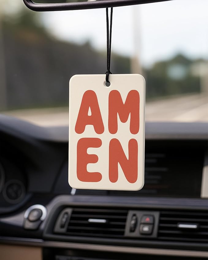 Christian Car Air Freshener 6 Pcs Coconut Scented, Religious Bible Daisy Lemon Strawberry Car Accessories Mirror Decor for Women, Christian Hanging Air Freshener for Cars Closet Drawer Books