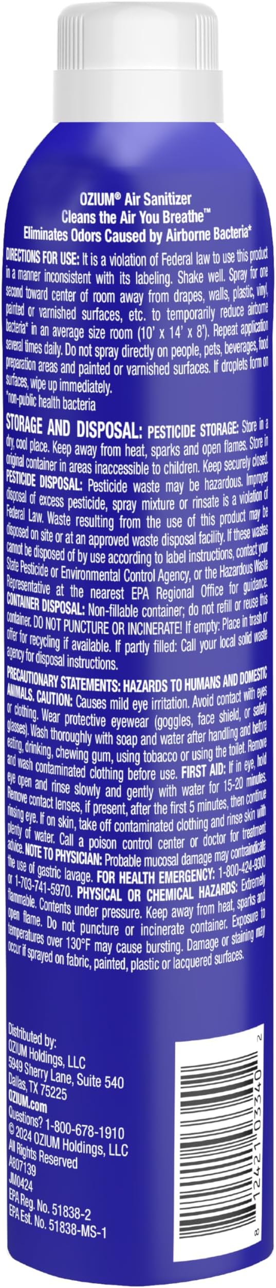Air Sanitizer Spray - Room Odor Eliminator for Home, Car, and Office - Country Fresh Air Cleaner - 8 oz Can - 2 Pack