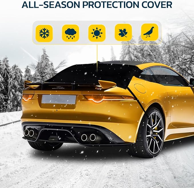 Seal Skin Covers Windshield Cover for Ice and Snow, All Weather Waterproof Snow Cover for car, Winter Accessories for Sedan, SUV & Trucks (43" x 65")