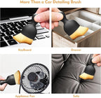 Car Interior Cleaning Brush Car Duster Interior with Ultra Soft Bristles Auto Detailing Brushes Dusting Car Accessories for Dashboard, AC Vents, Leather, Scratch-Free (2Pack)