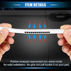 Car Door Edge Guard, 16.4ft U Shape Rubber Edge Trim Seal Strip Protector Universal for Car Truck ATV Boat Multifunctional No Glue PVC Iron White