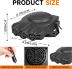 Car Heater 12V 200W 2-in-1 Defroster & Defogger, Fast Heating, Large Airflow, 360° Rotation, Durable High-Temp Design for All 12V Vehicles
