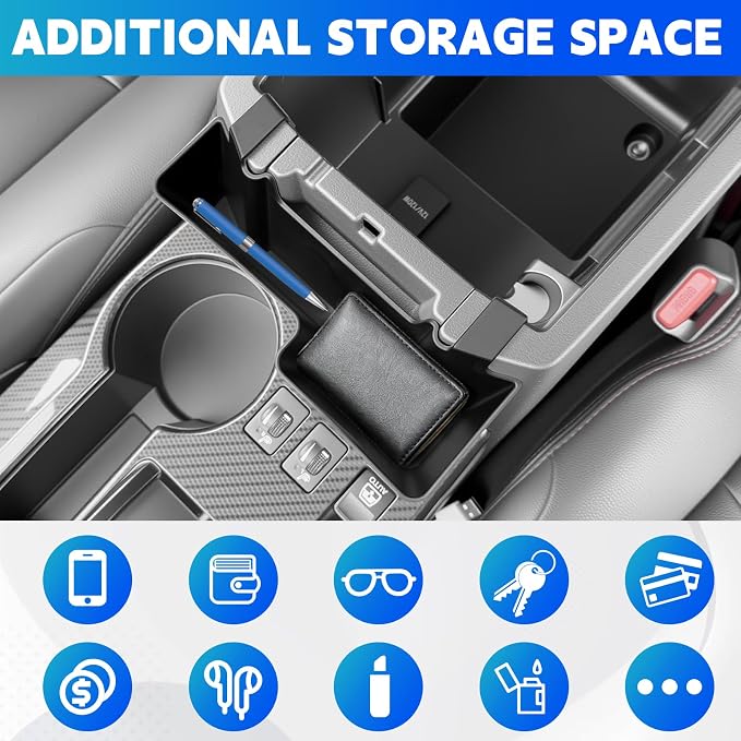 Upgrade Console Hanging Organizer Fits for 2010-2024 Toyota 4Runner Center Console Storage Tray Armrest Hanging Box Compatible with 4Runner Interior Accessories (Console Hanging Upgrade)