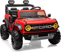 Ford Bronco 24V Ride on Toys for Boys & Girls, 2 Seater Kids Electric Car with Remote Control, Kids Ride on Truck with Rear Wheels Suspension, Led Lights, Safety Belt (24V, Red)