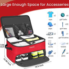 2 Layer Golf Trunk Organizer, Golf Gifts for Men with Separate Ventilated Compartment for 2 Pair Shoes, Waterproof Car Trunk Locker for Balls, Tees, Clothes, Gloves, Gifts for Golfers