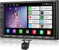 A5L 7inch Android Double DIN Car Stereo & Backup Camera, Wireless CarPlay& Android Auto Touchscreen Head Unit, WiFi/Bluetooth/USB, 2G+32G,MirrorLink, 24B-EQ DSP, FM/AM,GPS Tracking &AI Chat