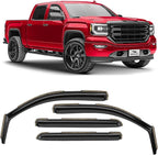 Voron Glass in-Channel Extra Durable Rain Guards for Trucks GMC Sierra 2014-2018 Crew Cab, Window Deflectors, Vent Window Visors, 4 Pieces - 200446