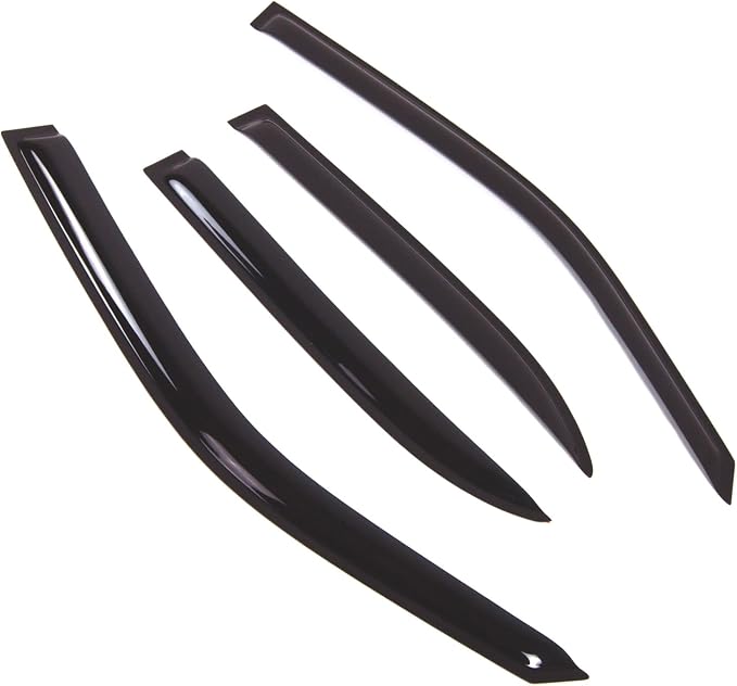WD2-695 Dark Smoke 4 Pcs Set Window Visor (Outside Mount) Deflector Rain Guard Compatible with 1990-1996 Infiniti Q45