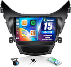 4G+128G Car Radio for Hyundai Elantra 2011 2012 2013 Android 13 Replacement Upgrade Stereo with CarPlay Android Auto 9 Inch Touch Screen Head Unit with Backup Camera Mic