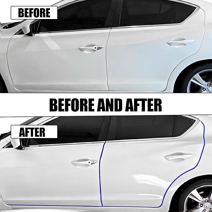 13.1Ft (4M) Car Door Edge Guards, Rubber U Shape Automotive Door Entry Guard Protector Strip, No Glue Required, Universal Vehicle Doors Edge Trim, Exterior Car Accessories (Blue, 13.1FT)