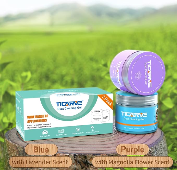 2Pack Cleaning Gel for Car Cleaning Putty Car Slime for Cleaning Car Detailing Putty Detail Tools Car Interior Cleaner Automotive Car Cleaning Kits Keyboard Cleaner Blue Purple (320g/11.2oz)